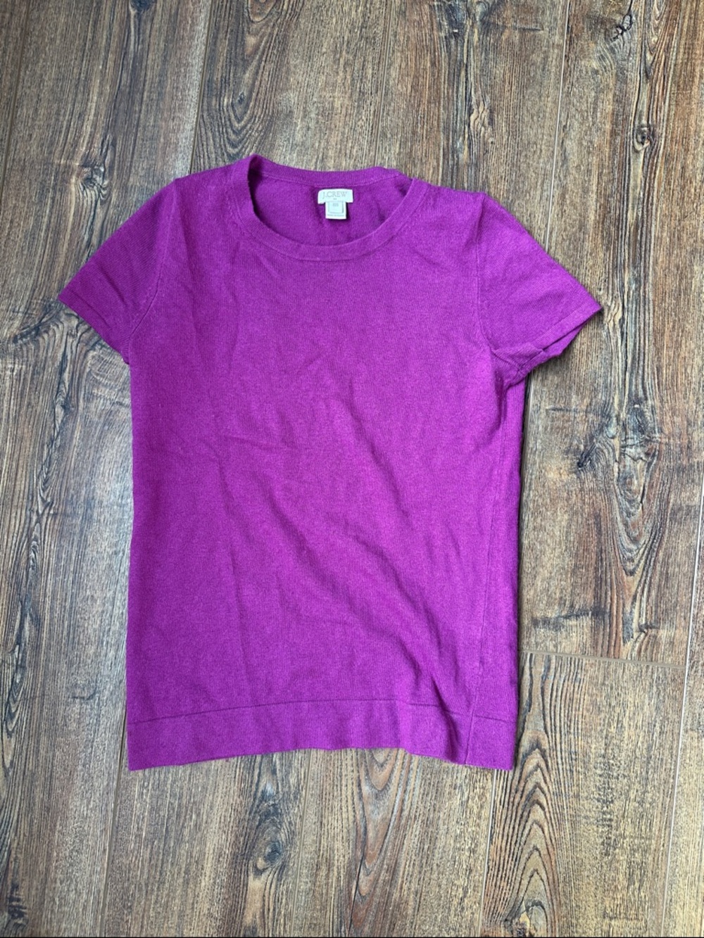 J. Crew Magenta Short Sleeve Crewneck Top - size xxs